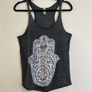 Alternative Earth Charcoal Tank with White Mandala Design